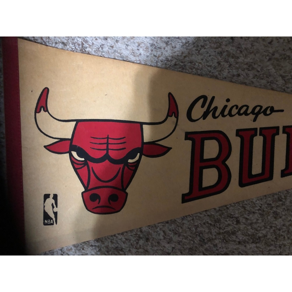VTG Chicago Bulls Felt Pennant 1980s Retro NBA Flag Banner 12x30 Indie Grunge